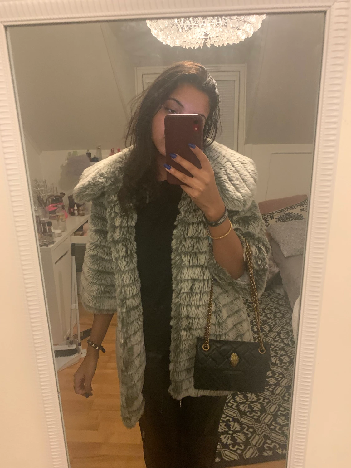 Päls jacka med korta ärmar