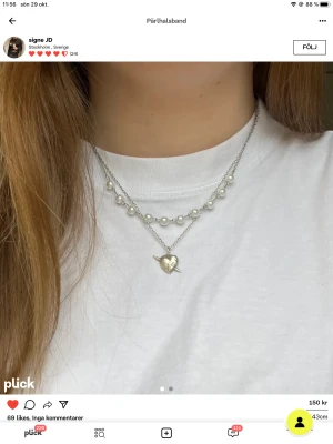 Pärlhalsband - Säljer detta väldigt lika Maria nilsdotterhalsband, aldrig använt, bra skick och väldigt snyggt💕