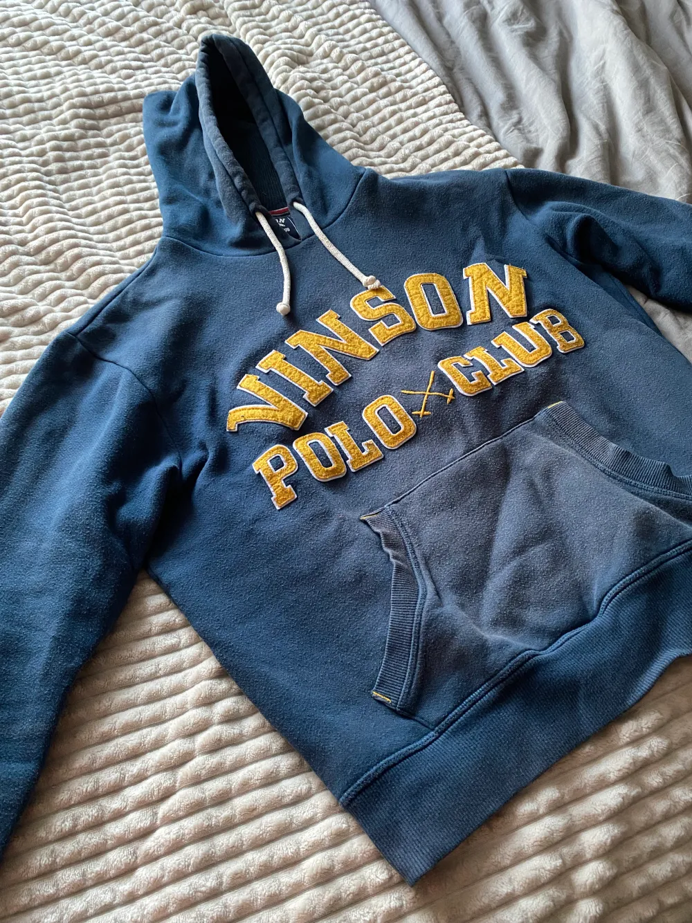 Blå Vinston polo club hoodie storlek S men passar M med . Hoodies.