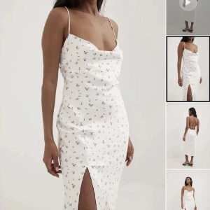 Blommig satinklänning - Säljer denna superfina klänning från NA-KD då den inte passade mig och det är försent för att skicka tillbaks. Endast testad med alla lappar kvar☺️