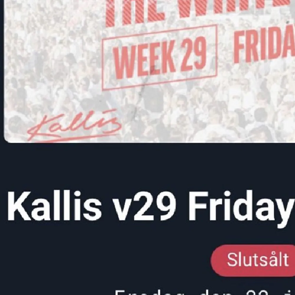 Hej!! Säljer en whiteparty biljett v.29 Visby 2023. Övrigt.