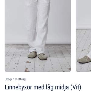 Har dessa två super fina linnebyxornq från Skagen clothing helt nya i storlek Xs i båda. Säljes så dom tyvärr blev för tajta på mig.  750kr st HELT OANVÄNDA