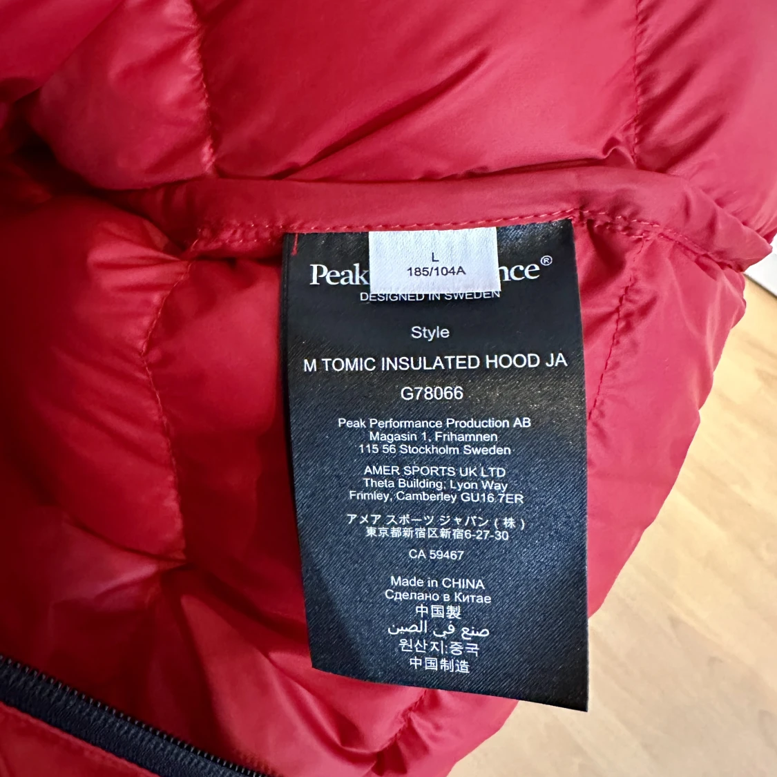 Peak performance jacka Tomic **oanvänd** - 91