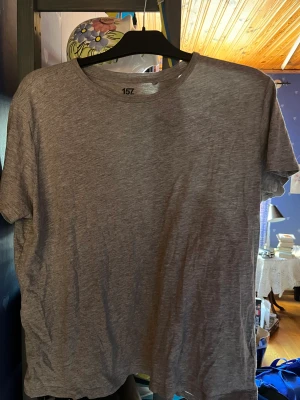 Grå T-shirt  - Basic grå tröja av Viskos från Lager 157. Sparsamt använd och i gott skick. 