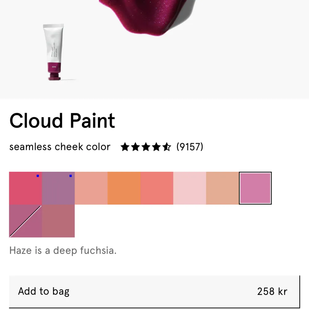 Säljer bästsäljaren Cloudpaint blushen från Glossier i färgen Haze 💜Perfekt nu till sommaren 🌞, har endast testat ett fåtal gånger så i princip  90-95% kvar. Passa på 🎀. Övrigt.