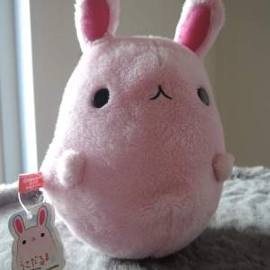 Helt ny rosa gullig gosedjurs kanin från Japan i perfekt nyskick. Om du vill ha ett mjukisdjur att gosa med!  Längd: 19cm