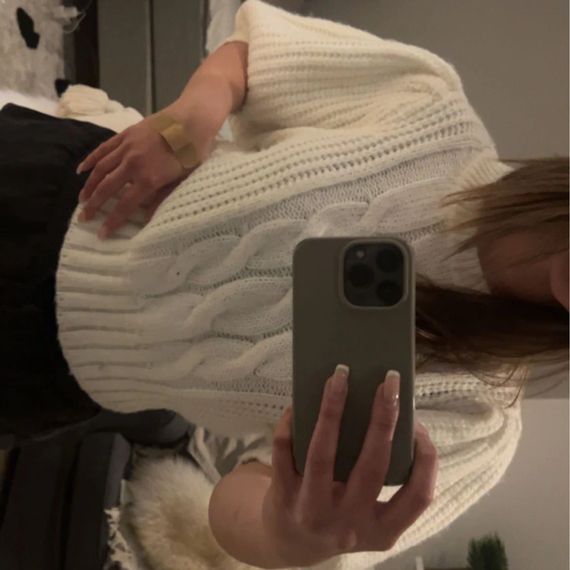 Vit stickad topp från Gina tricot