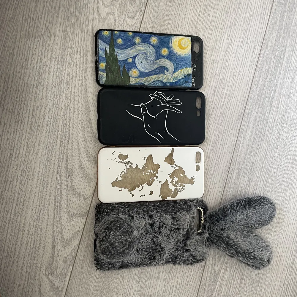 Tre av dom är från shein, den med the starry night har jag målat, men har ny mobil så kan inte använda den längre. Alla för priset jag satt, eller 20kr/st.. Accessoarer.