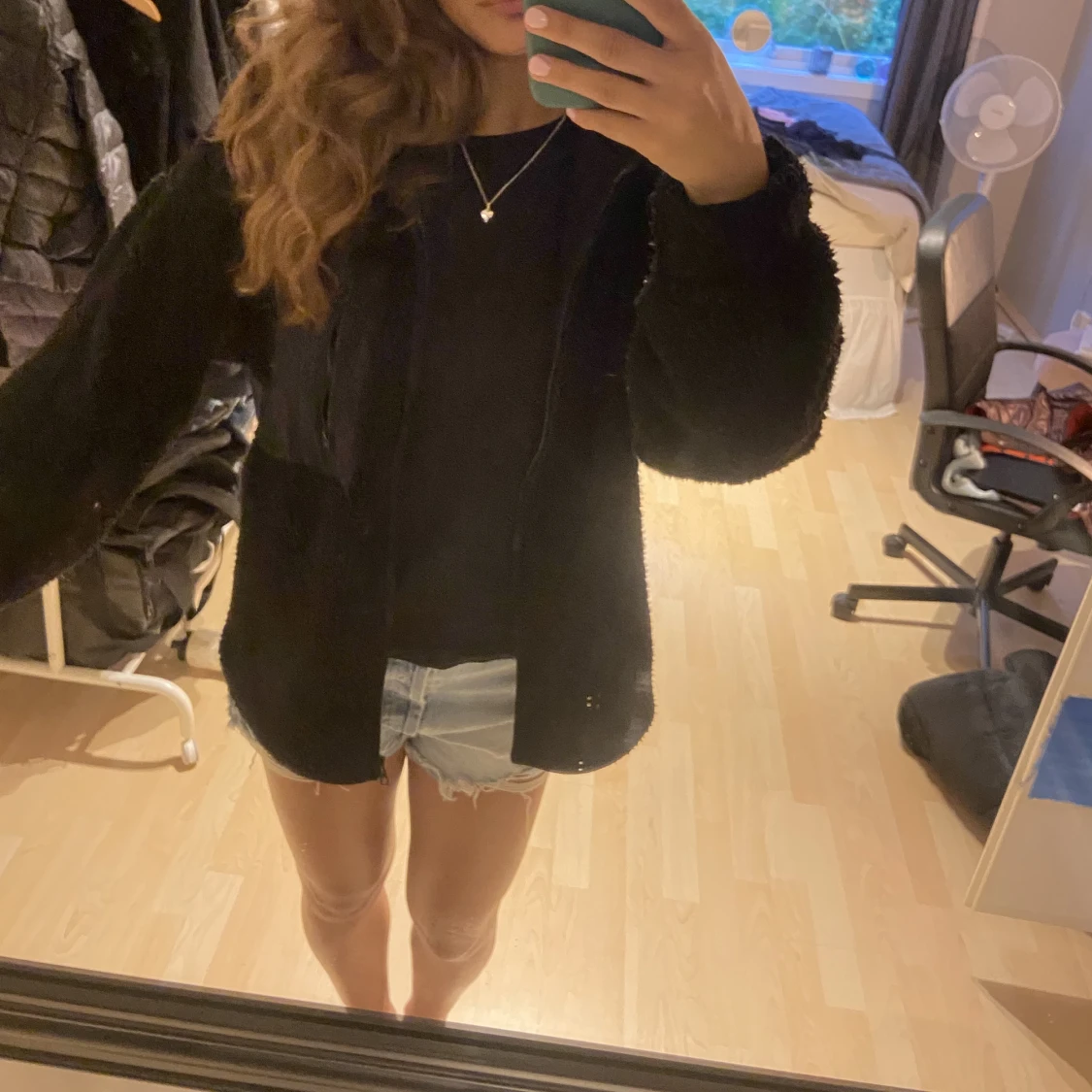 Svart teddy jacka - 91