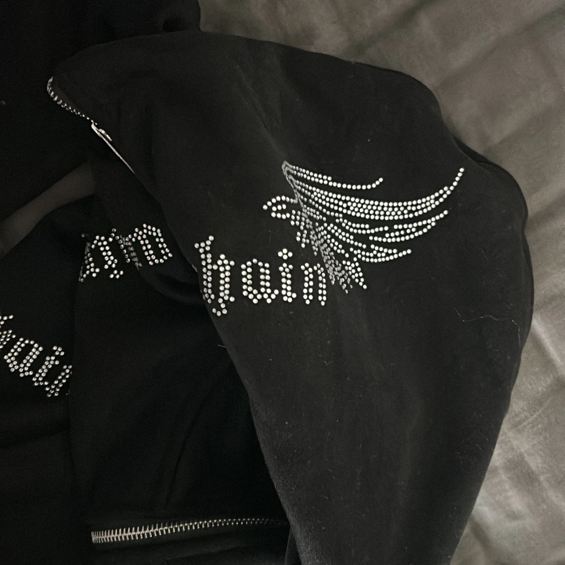 Lukemachain full rhinestone zip up - 90