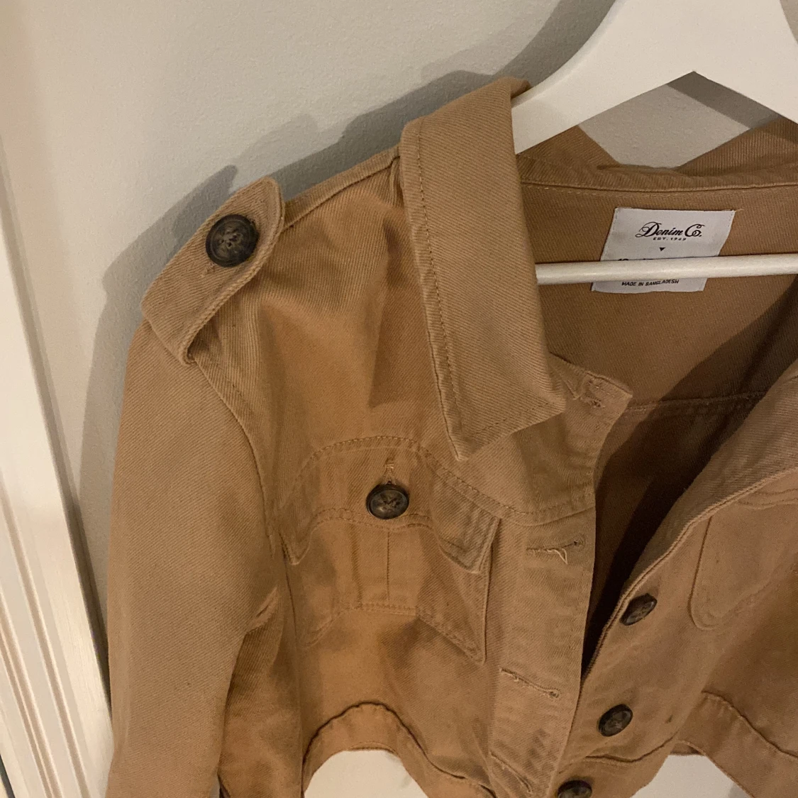 Beige/brun jeansjacka  - 90