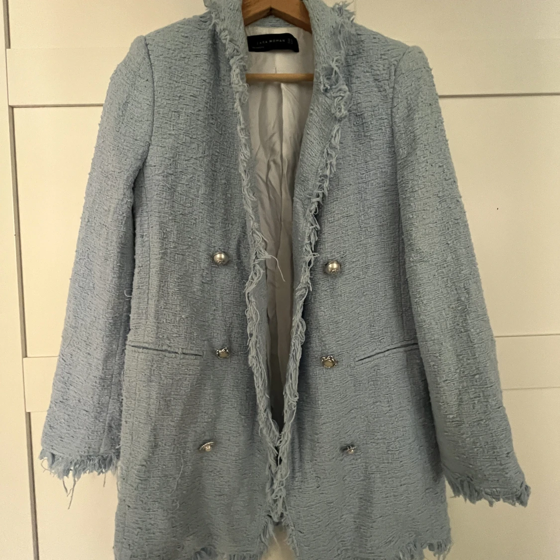 Zara kavaj ljusblå XS