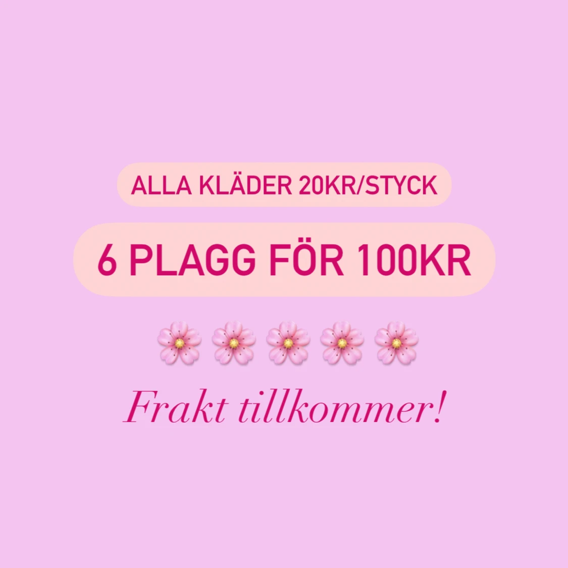 6 plagg för 100kr!!