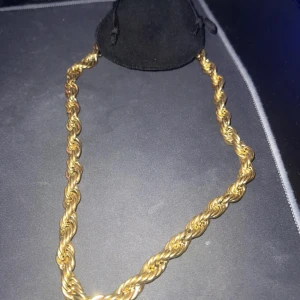 Guld cordell 10mm 60cm - Helt ny oanvänd, rostfritt stål med äkta 18 karat guldpläterad