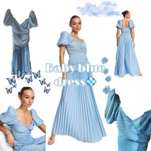 HELT NY oanvänd ljusblå festklänning från asos, storlek 36❄️💠. Köptes för 486 kr men säljer den för 200 kr🤩 skickar gärna fler bilder☺️