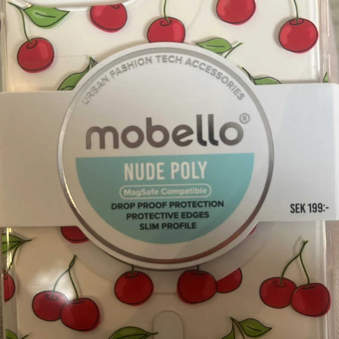 Mobello iPhone 12/12 Pro skal med körsbärsmönster - 90