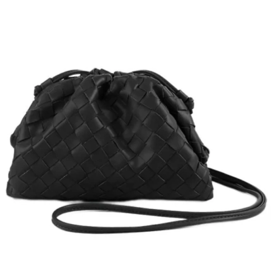 Svart flätad axelväska - 1