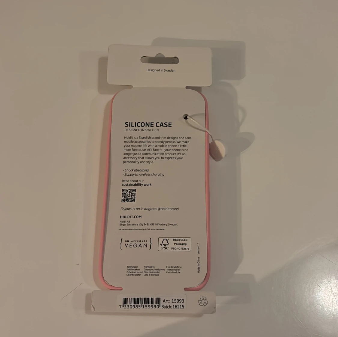 Rosa silikonfodral från Holdit - 1