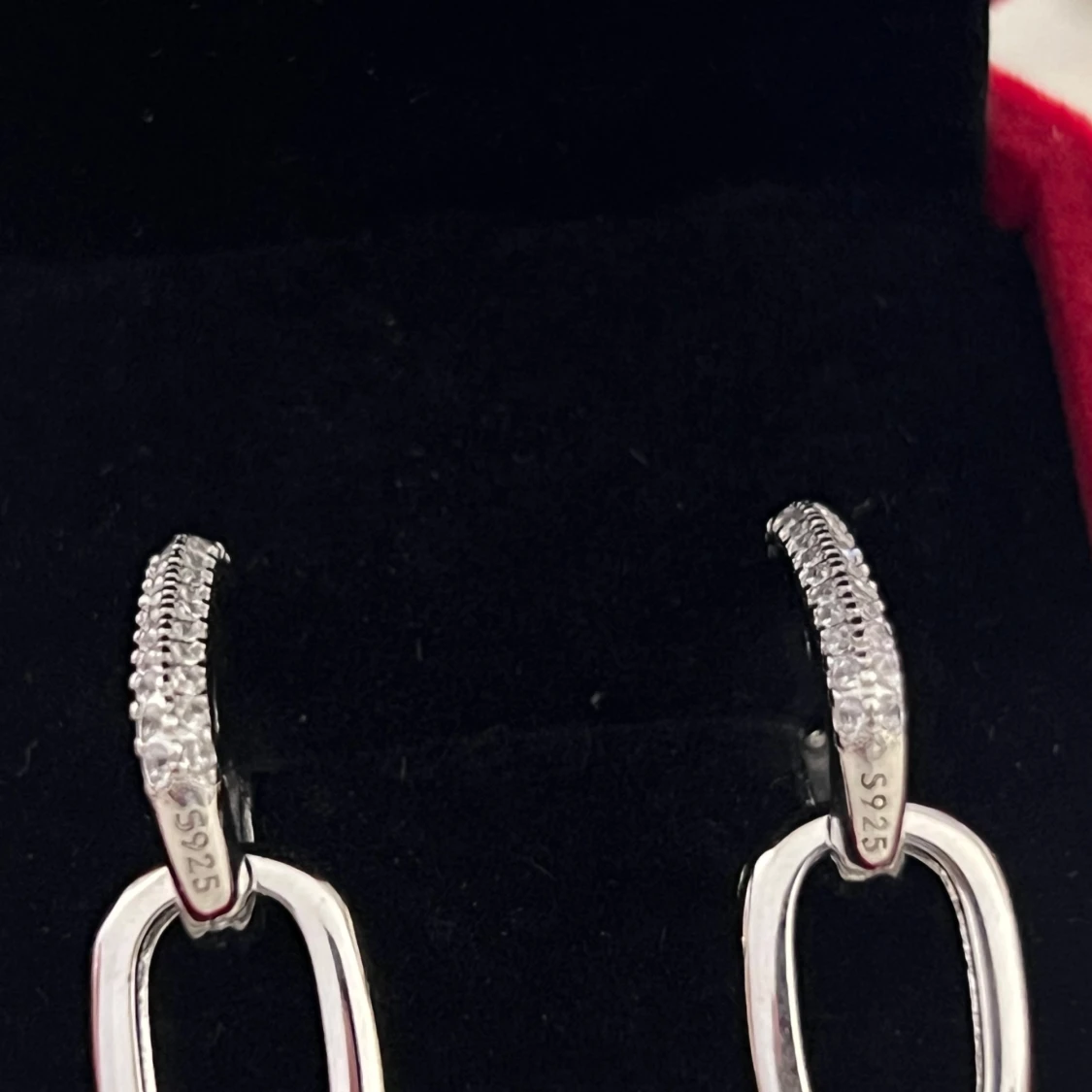 Äkta Silverörhängen med glittriga detaljer - 2