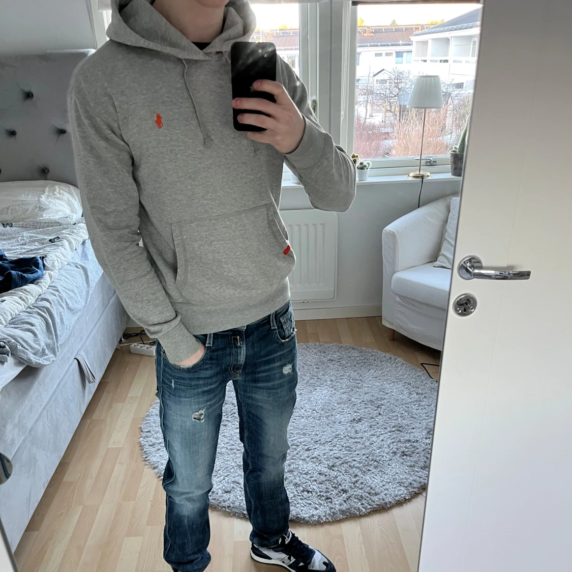 Grå hoodie från Polo Ralph Lauren