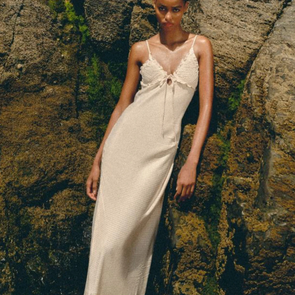 Vit SatinKlänning - 90