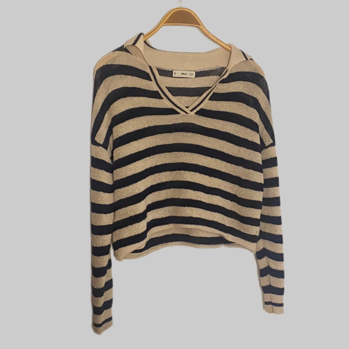 Mango pullover tunn randig stickad tröja 