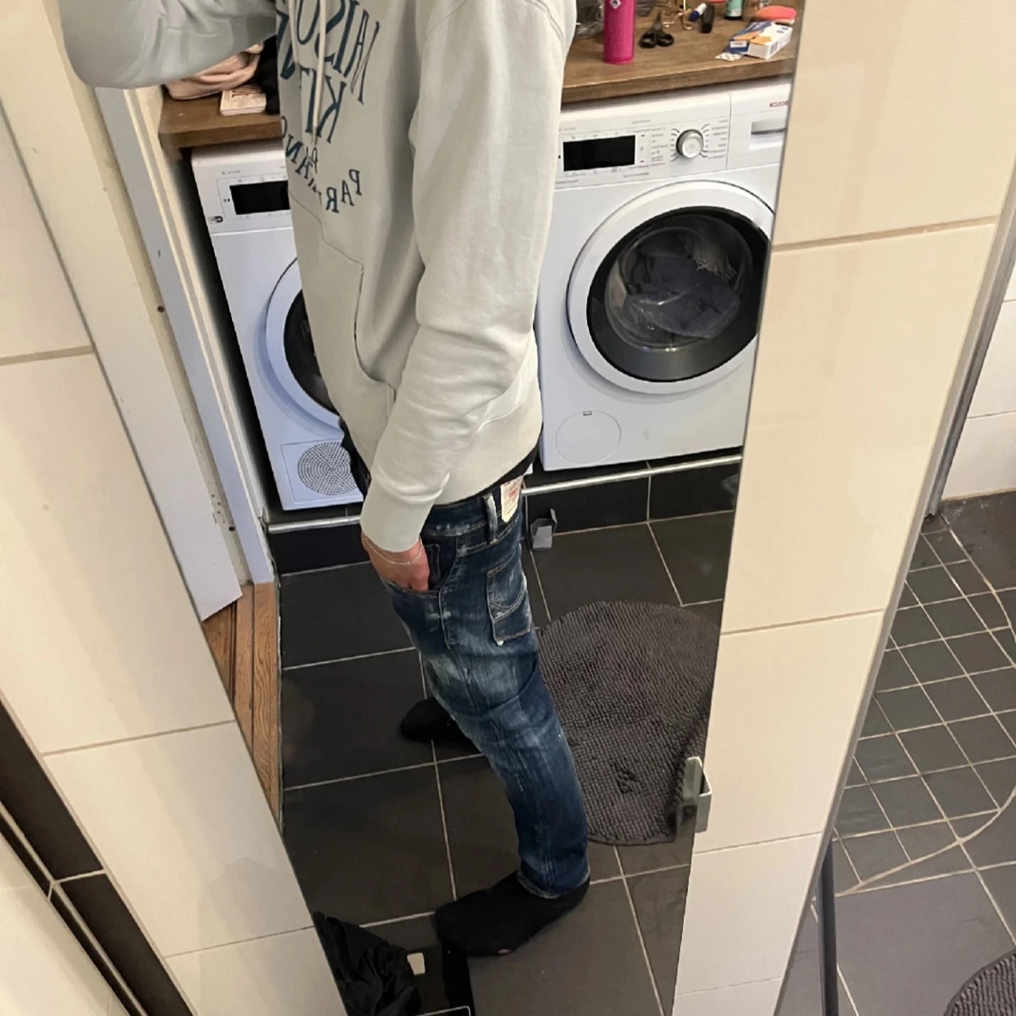 Maison Kitsuné Hoodie ljusblå - 91