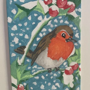 Skogsfågel - Bra skick direkt från konstnären. Gjordes för nåt år sedan men har aldrig ens hängt på väggen än.  Väldigt fin tavla att kunna hänga upp i ditt sovrum eller varsom i huset. Signerad av konstnären så klart.