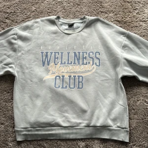 Blå tröja från Gina  - Ljus blå tjocktröja med tryck, väldigt mjuk och skön. 