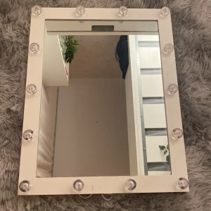 Sminkspegel med belysning från Northlight - Elegant sminkspegel med inbyggd belysning, perfekt för att få till den rätta looken. Spegeln har en vit ram och är utrustad med flera lampor runtom för optimal belysning. Den kan drivas med 8xAA-batterier eller en nätadapter. Perfekt för sminkbordet eller väggen.