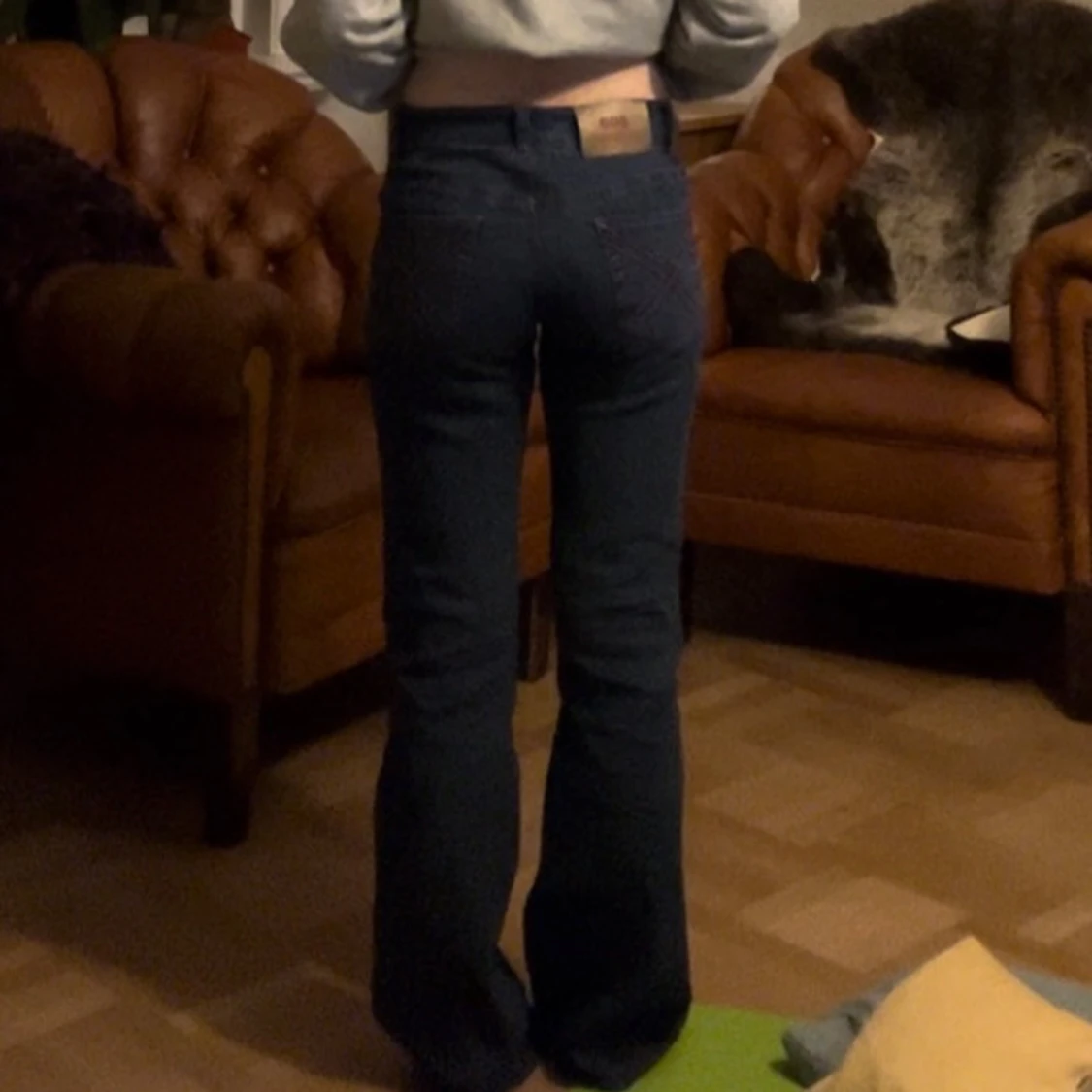 Blå bootcut jeans - 90