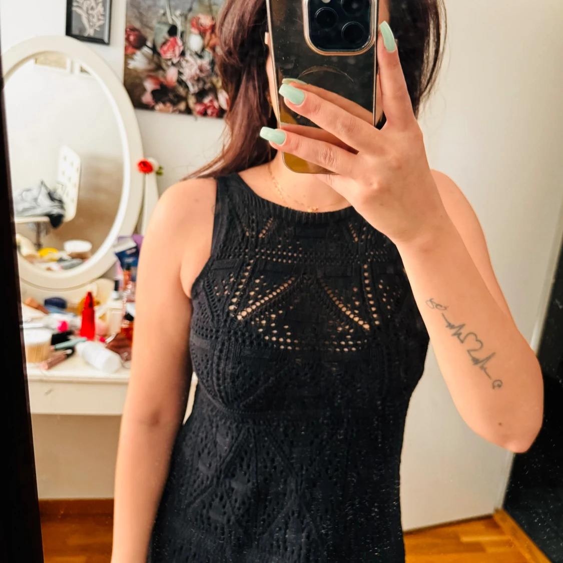 Svart spetsklänning - 91