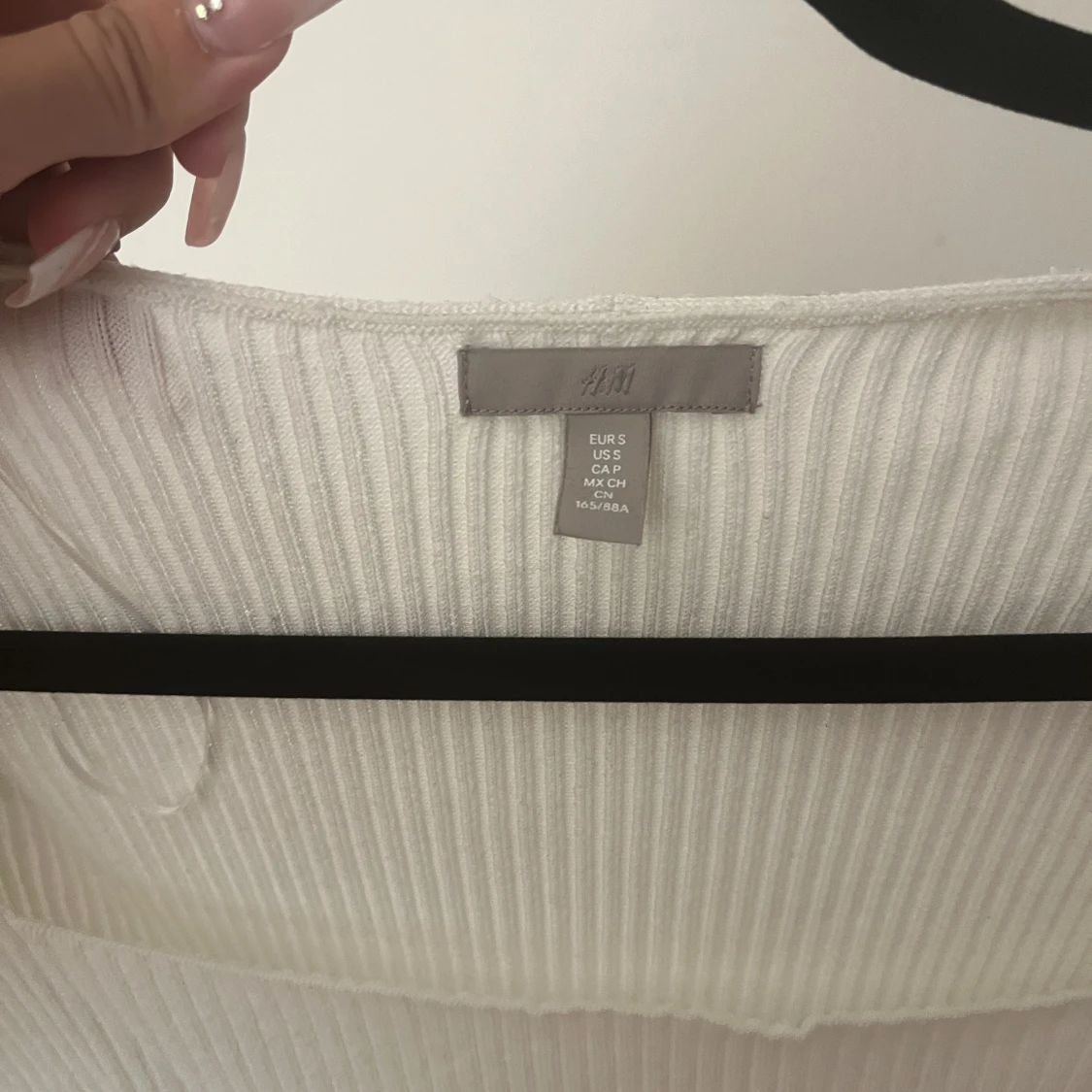 Ribbad långärmad tröja - 90