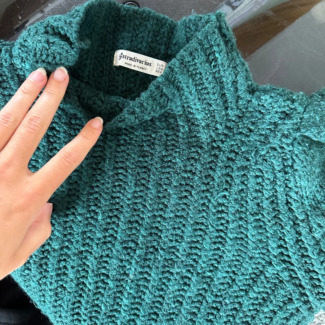 Grön stickad tröja stradivarius  - 90