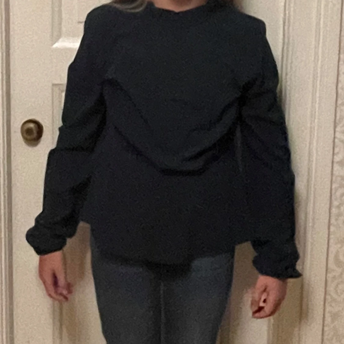 Mörkgrön långärmad blus