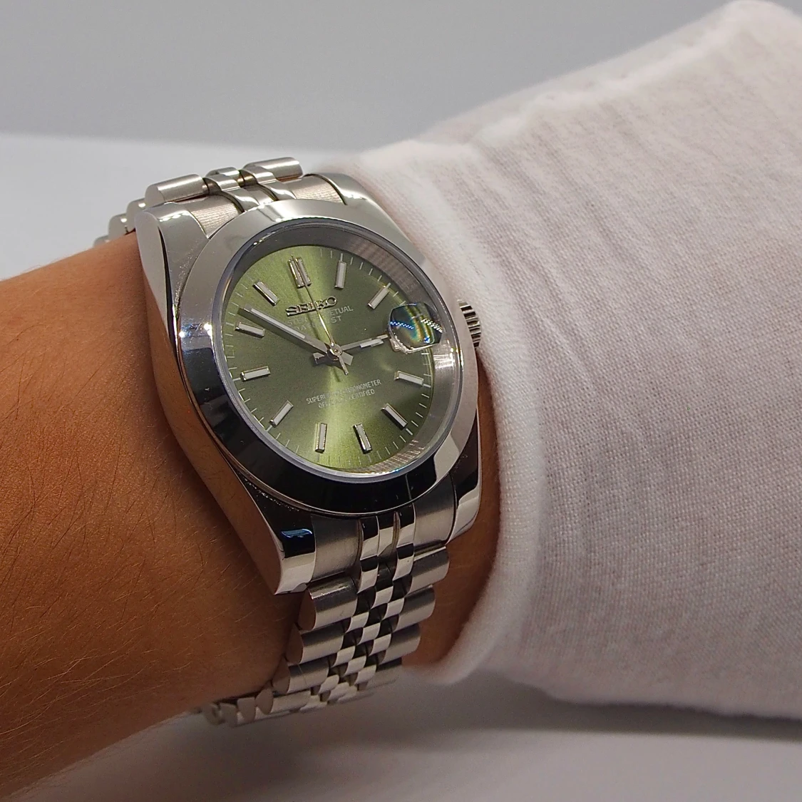 Green/Silver Jubilee Datejust - Seiko Mod - 93