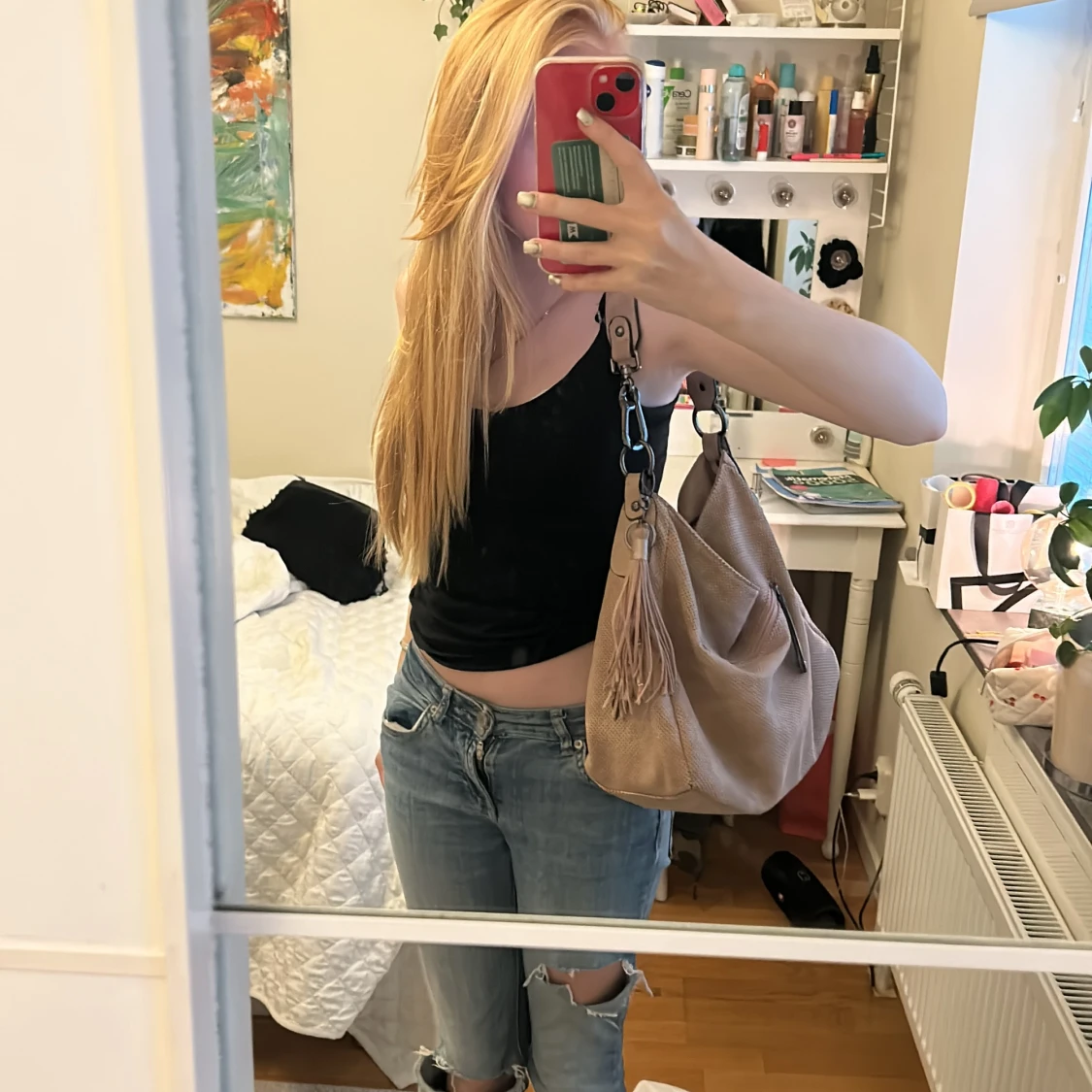 Gammel rosa väska  - 91