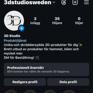 3dstudiosweden - Nu finns jag på instagram om ni skulle önska er fina 3d tavlor, bilder etc. Hör av er via instagram kontot och gör er beställning idag via DM🌸 har ni speciella önskemål, ja hör av er så kan vi lösa något🌸  In och följ på: 3dstudiosweden