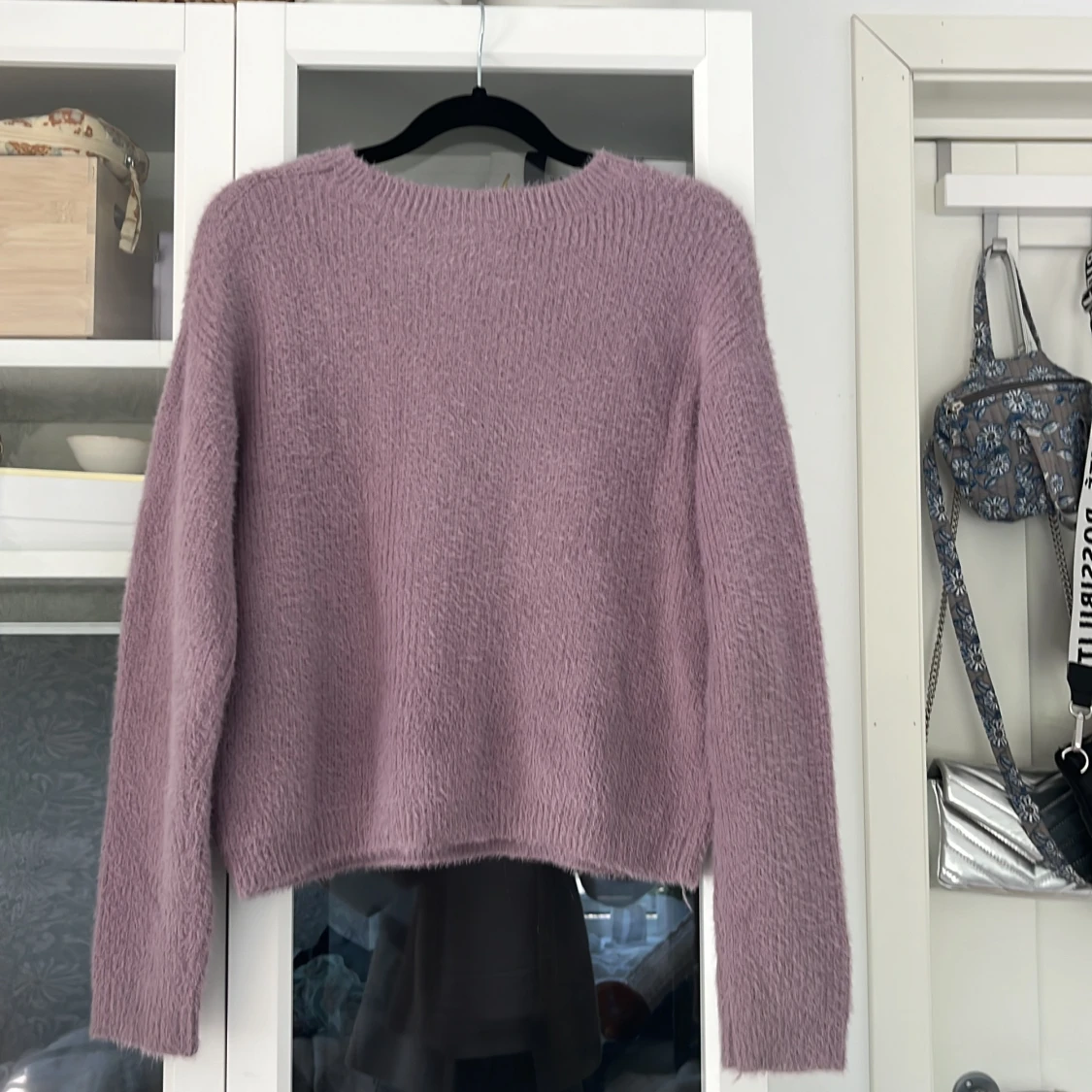 Lila stickad tröja  - 90