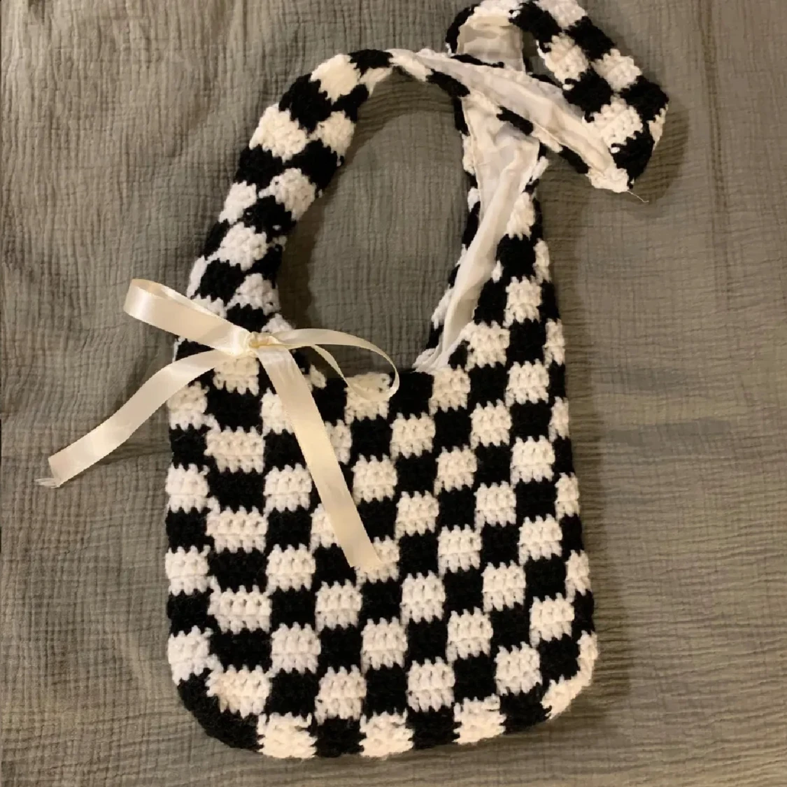 Crochet Checkered Bag - 91