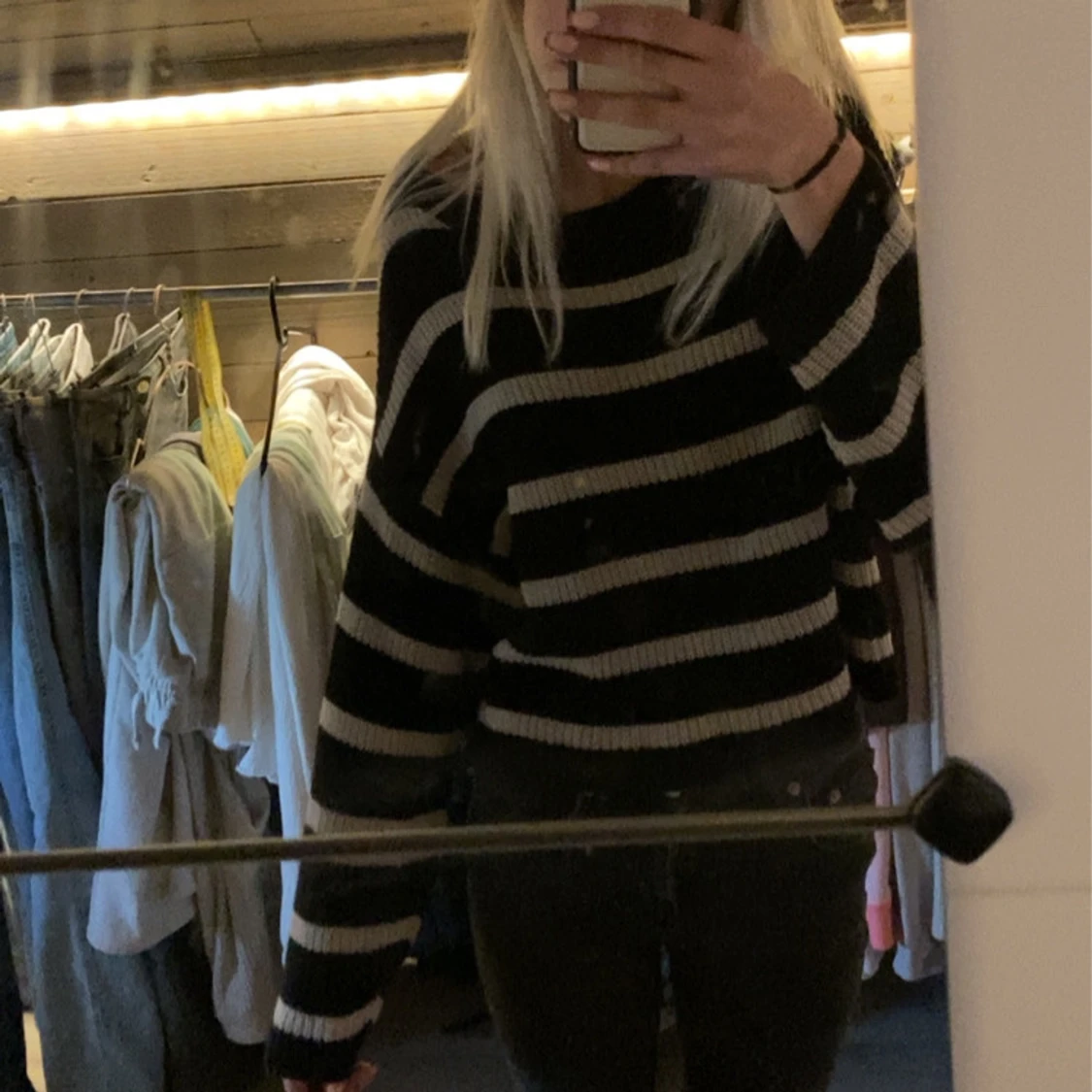 Randig stickad tröja - 90