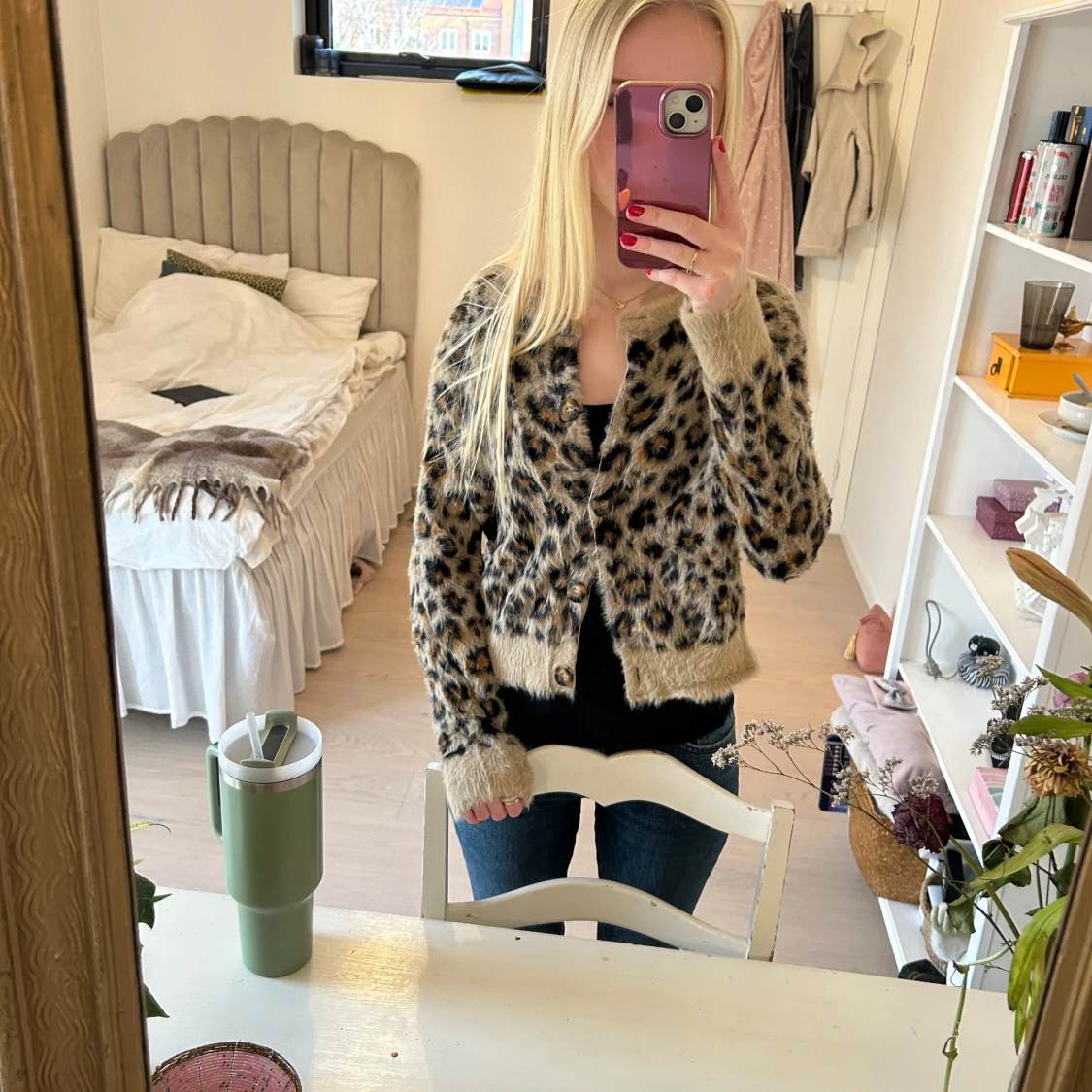 Leopardmönstrad kofta