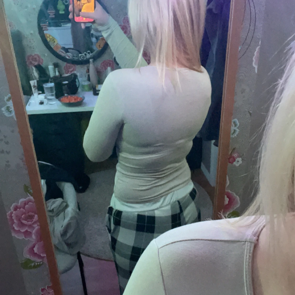 Beige långärmad topp - 1