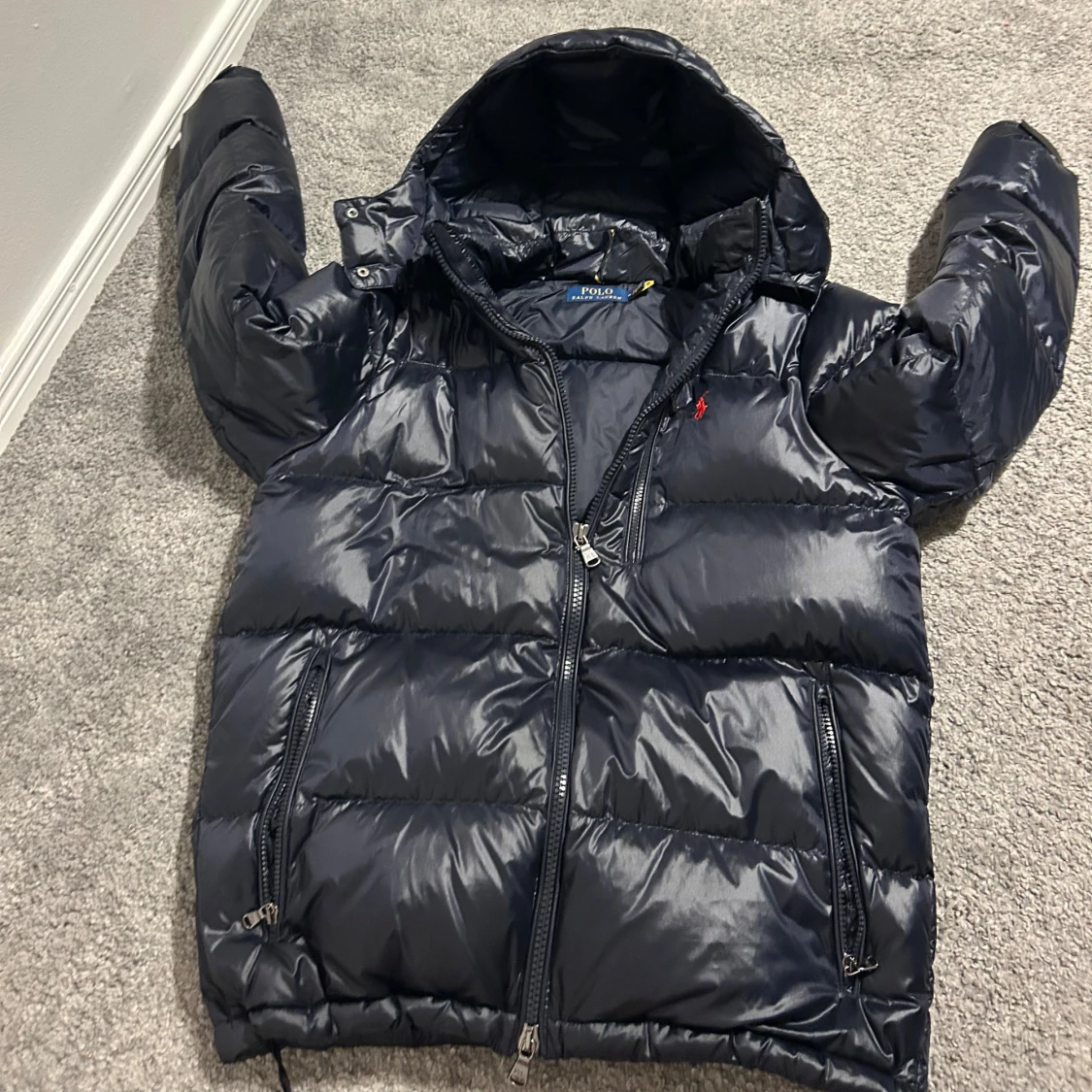 Blå puffer jacket från polo ralph lauren ny pris 6500 - 2