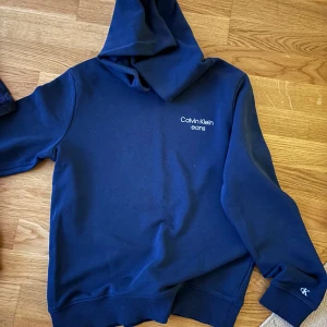 Hoodie från Calvin Klein - Säljer en snygg blå hoodie från Calvin Klein. Skick 8/10. Priset går att diskutera!