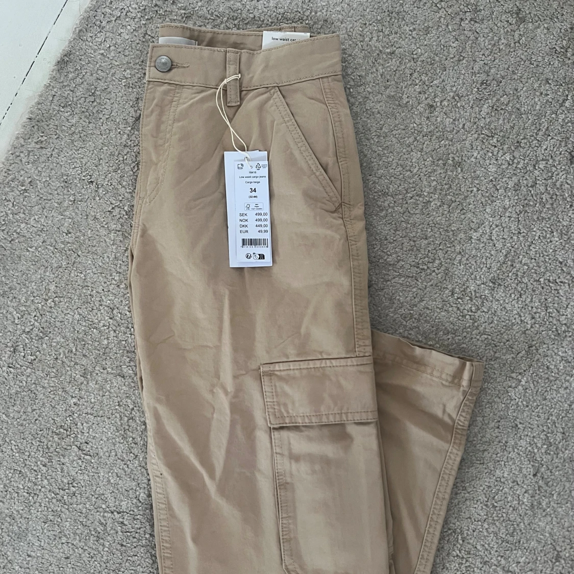 Beige cargobyxor - 91