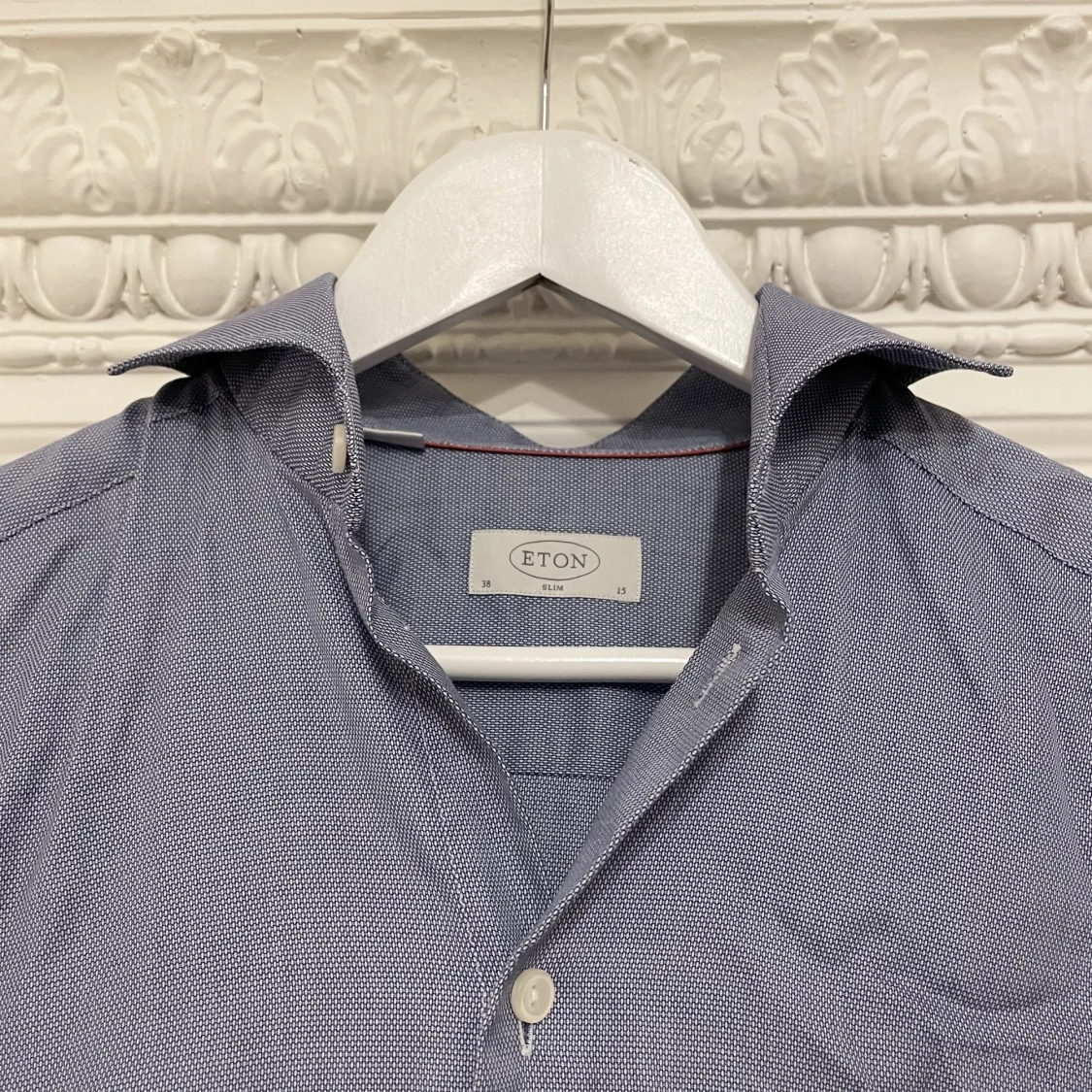 Eton skjorta blå, storlek 38 - 90