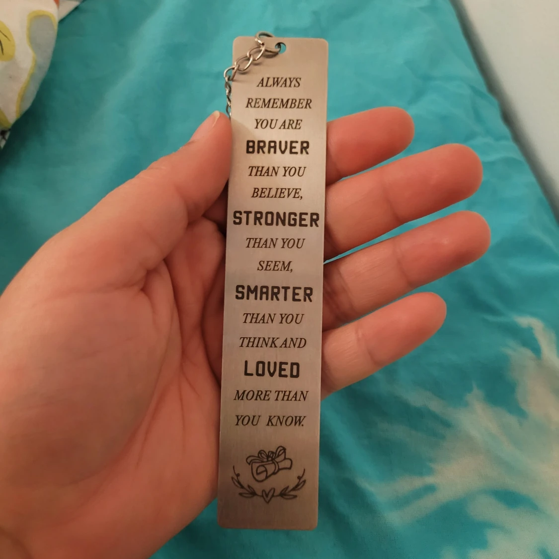 Metallbokmärke med inspirerande citat - 2