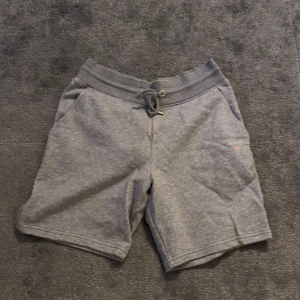Grå shorts från Gant - Snygga grå shorts från Gant med snörning i midjan och en liten broderad logga på sidan. De har en bekväm passform och är perfekta för avslappnade dagar. Shortsen har också en praktisk bakficka.