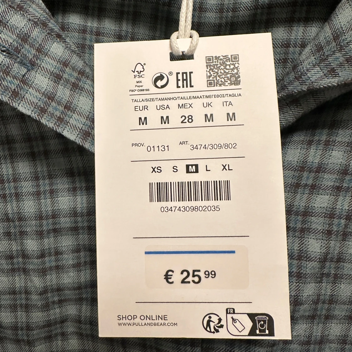 Rutig figursydd skjorta från Pull&Bear - 2